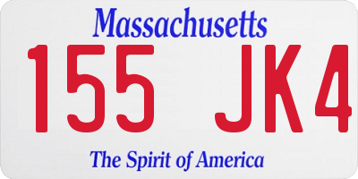 MA license plate 155JK4