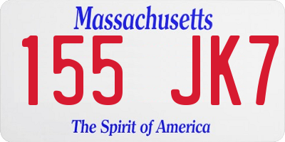 MA license plate 155JK7