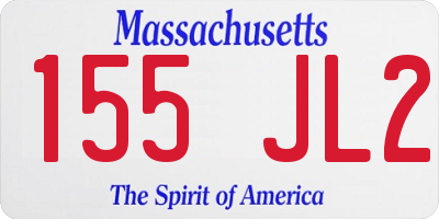 MA license plate 155JL2