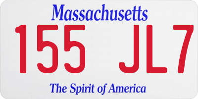 MA license plate 155JL7