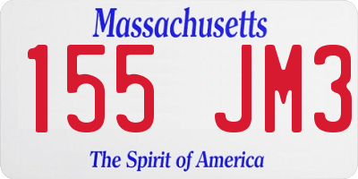 MA license plate 155JM3