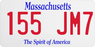 MA license plate 155JM7
