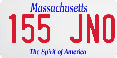 MA license plate 155JN0