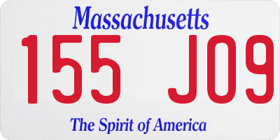 MA license plate 155JO9