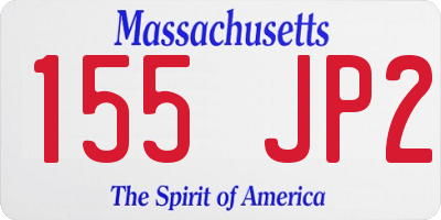 MA license plate 155JP2