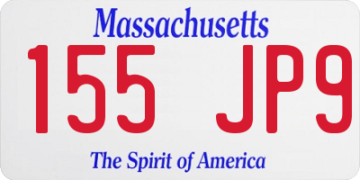 MA license plate 155JP9