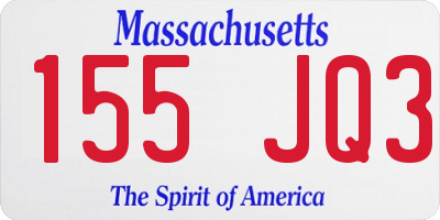 MA license plate 155JQ3
