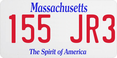 MA license plate 155JR3