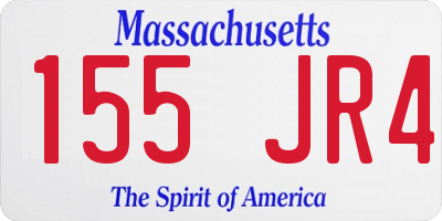 MA license plate 155JR4