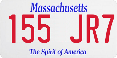 MA license plate 155JR7