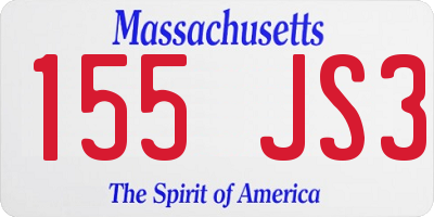 MA license plate 155JS3