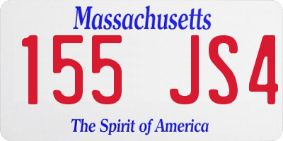 MA license plate 155JS4