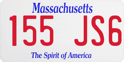 MA license plate 155JS6