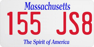 MA license plate 155JS8