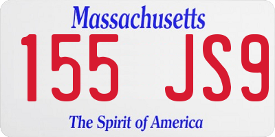 MA license plate 155JS9