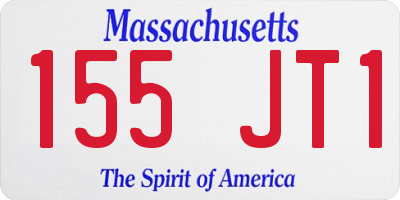 MA license plate 155JT1