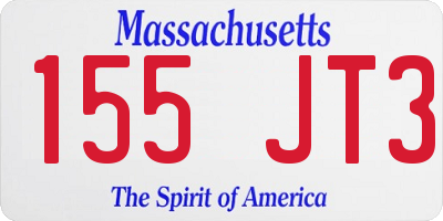 MA license plate 155JT3