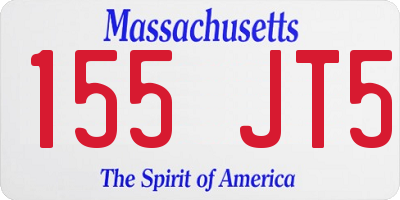MA license plate 155JT5