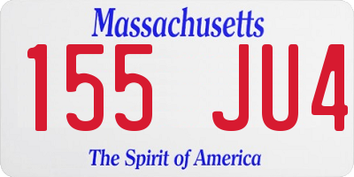 MA license plate 155JU4