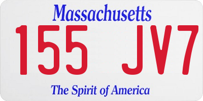 MA license plate 155JV7