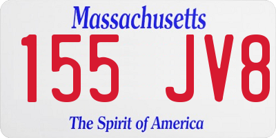 MA license plate 155JV8
