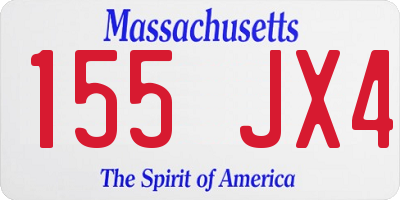 MA license plate 155JX4