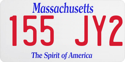 MA license plate 155JY2