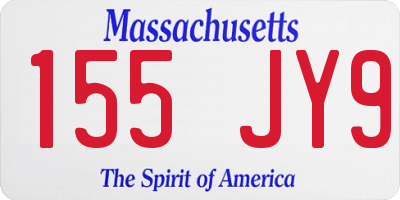 MA license plate 155JY9