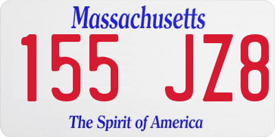 MA license plate 155JZ8