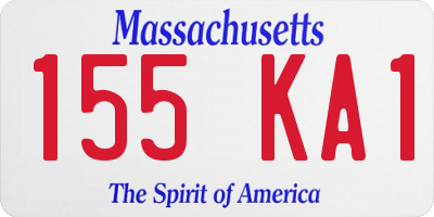 MA license plate 155KA1