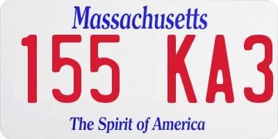 MA license plate 155KA3
