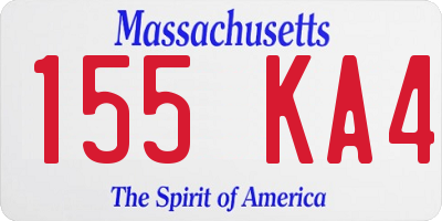 MA license plate 155KA4