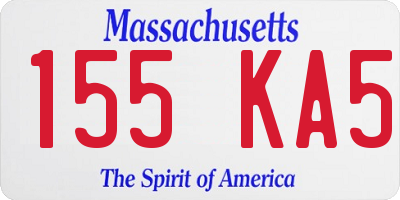 MA license plate 155KA5