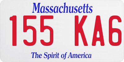 MA license plate 155KA6