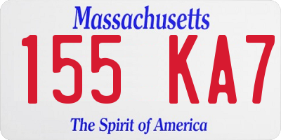 MA license plate 155KA7