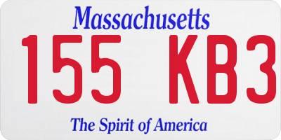MA license plate 155KB3