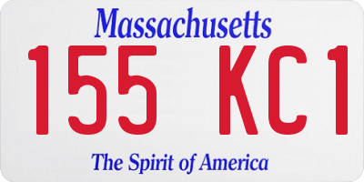 MA license plate 155KC1