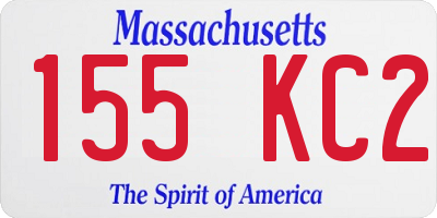MA license plate 155KC2