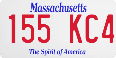 MA license plate 155KC4