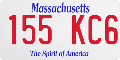 MA license plate 155KC6