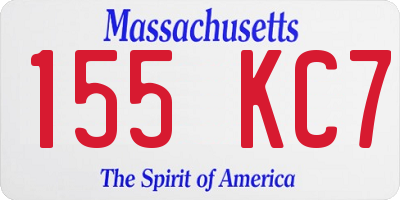 MA license plate 155KC7