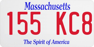 MA license plate 155KC8