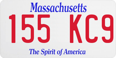 MA license plate 155KC9