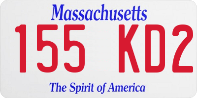 MA license plate 155KD2