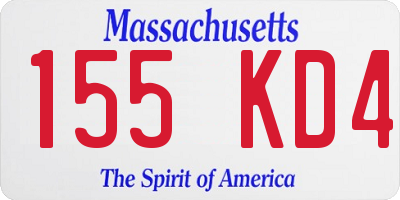MA license plate 155KD4