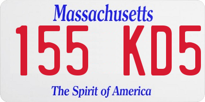 MA license plate 155KD5