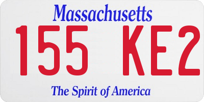 MA license plate 155KE2