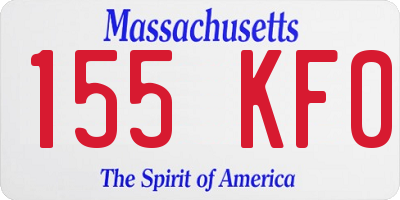 MA license plate 155KF0