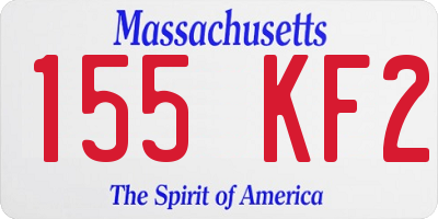 MA license plate 155KF2
