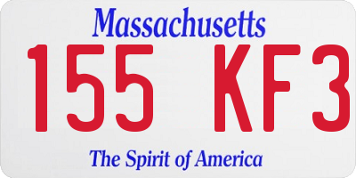 MA license plate 155KF3